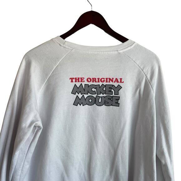 Disney Sweatshirt Juniors 19 2X White Fleece Mickey Mouse Graphic Sketch Cozy - Picture 8 of 10
